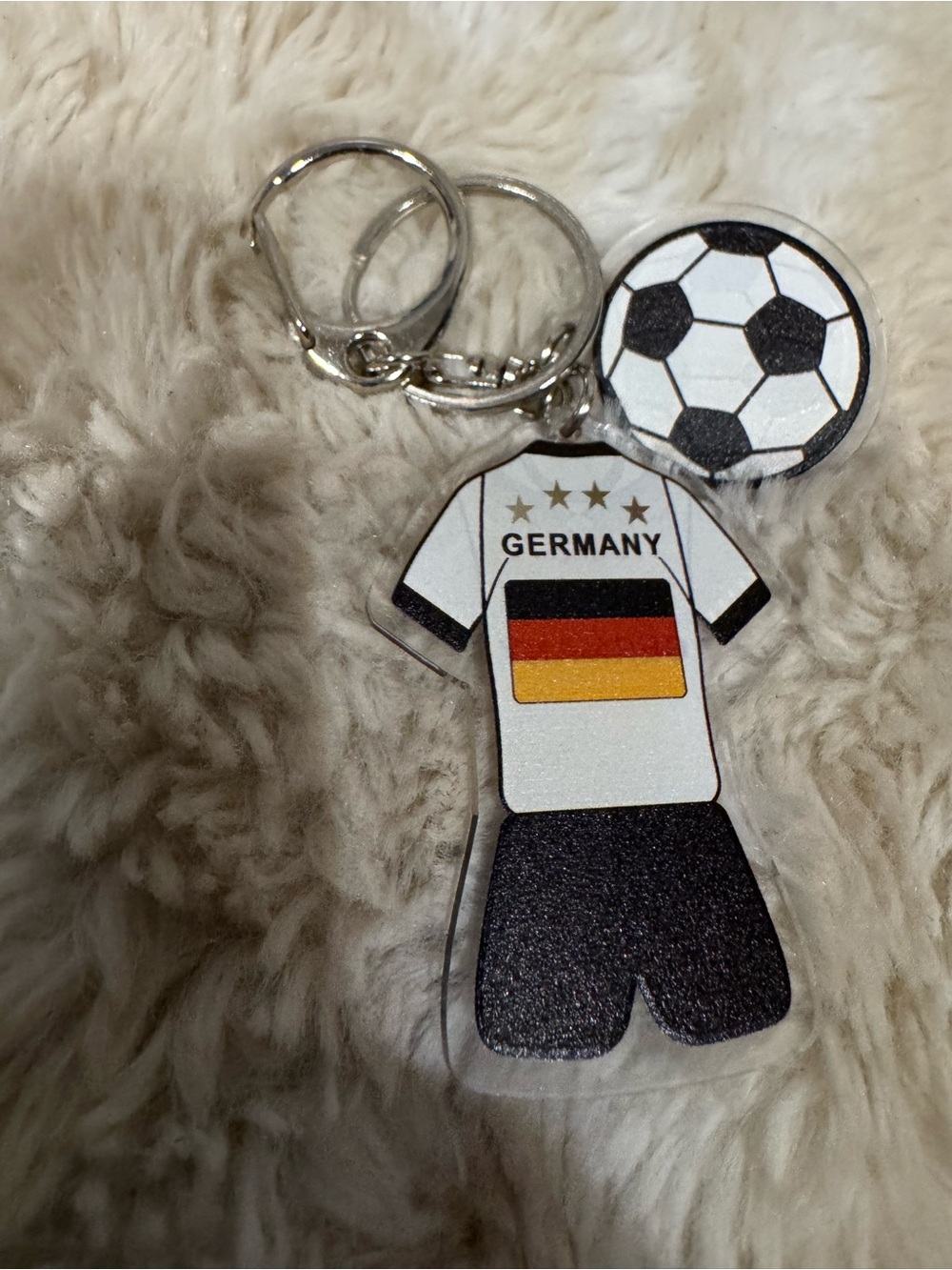 Germany Soccer Jersey Keychain Bagcharm Charm White/Black NWOT